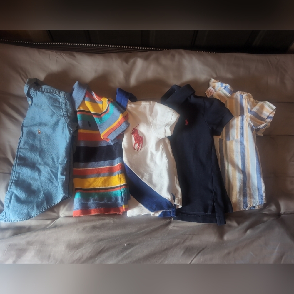 5 Ralph Lauren 2T Polo Shirts 100% Cotton LOT